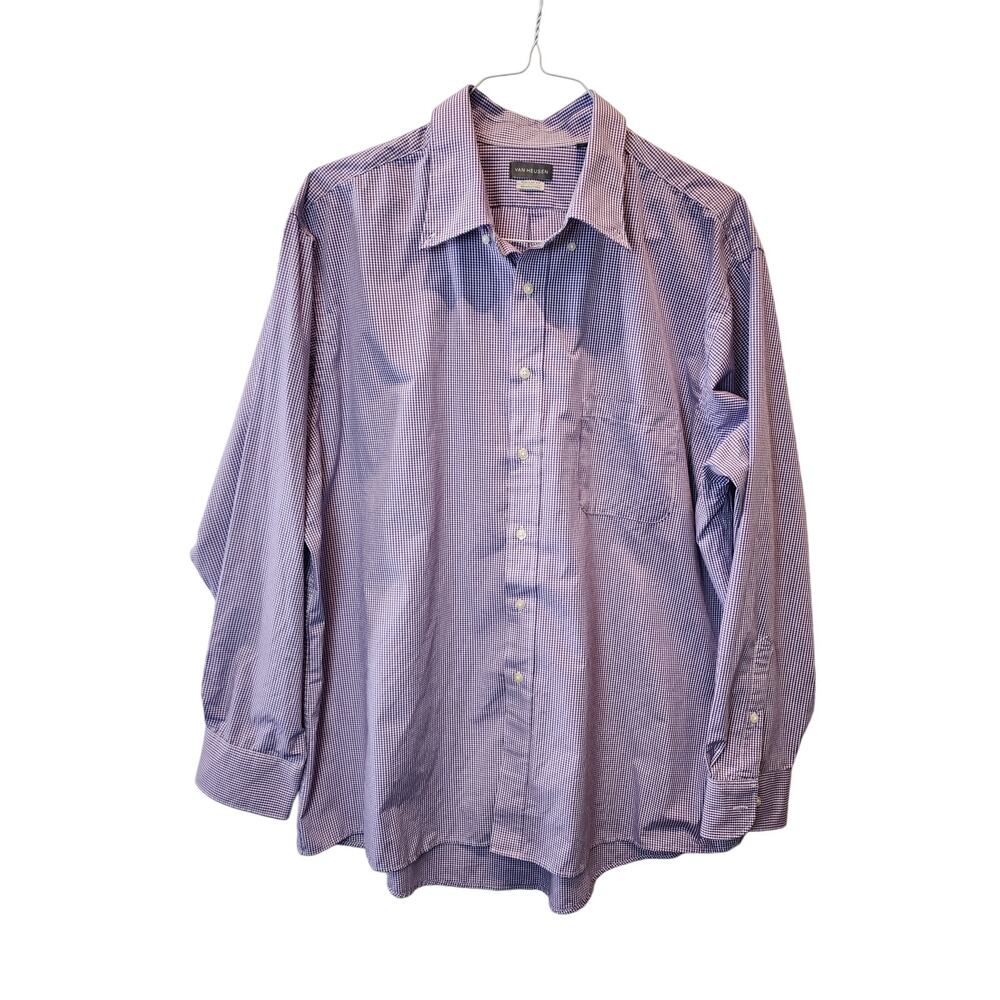 Van Heusen Men's Lavender Purple Button Down Shirt Long‎ Sleeve XL